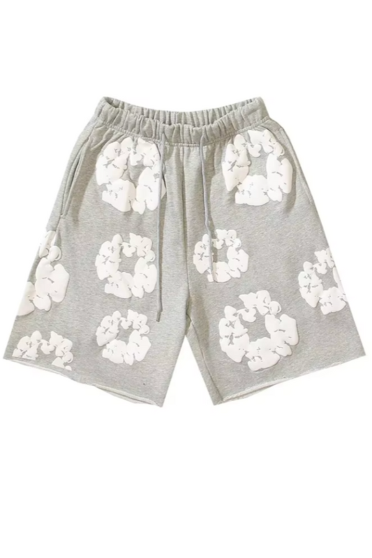 Pantalones cortos con estampado de pétalos