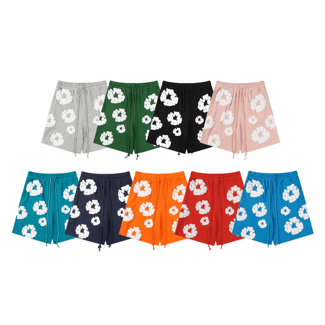 Pantalones cortos con estampado de pétalos